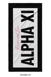 Alpha Xi Delta Reserved Towel