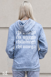 Chi Omega Mineral Wash Butterfly Hoodie