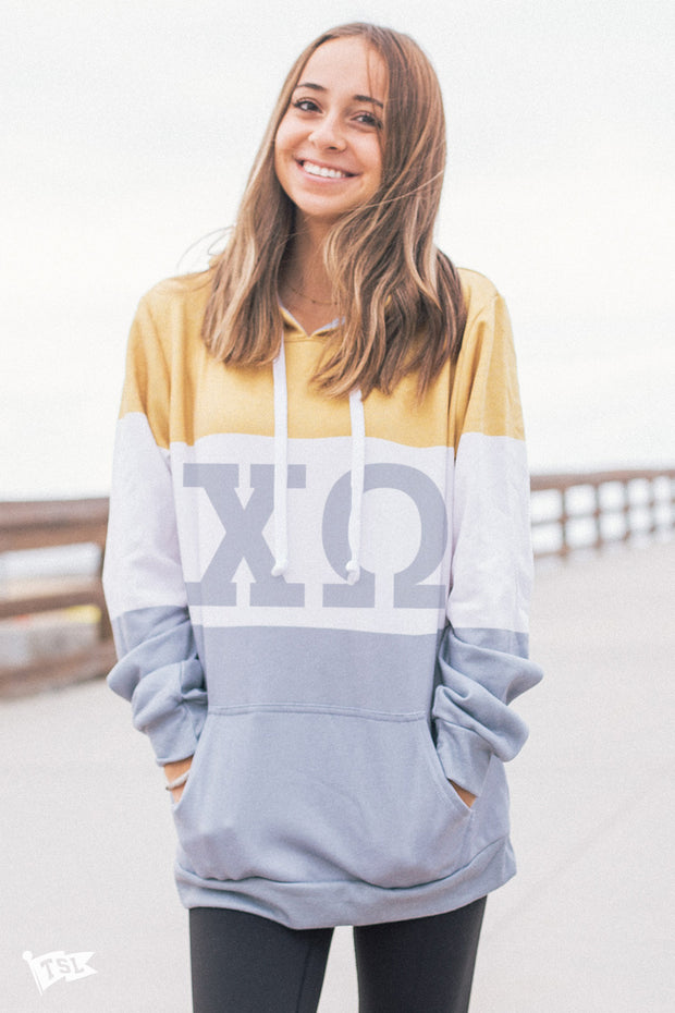 Chi Omega Colorblock Hoodie