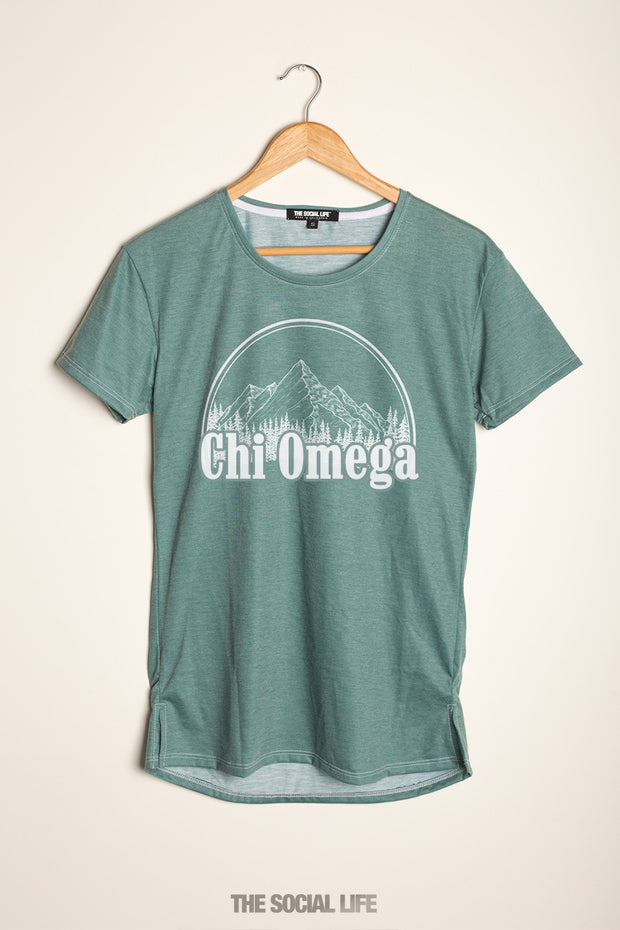 Chi Omega Forest Scoop Tee