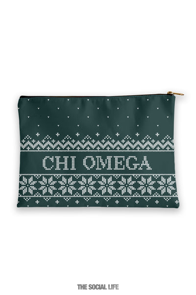 Chi Omega Holiday Cosmetic Bag