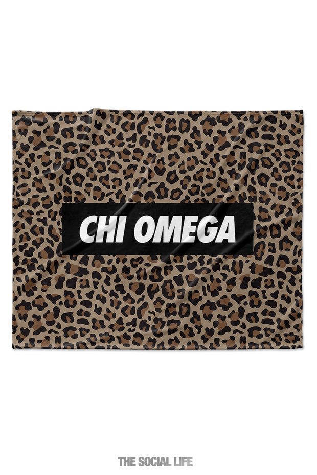 Chi Omega Leopard Blanket