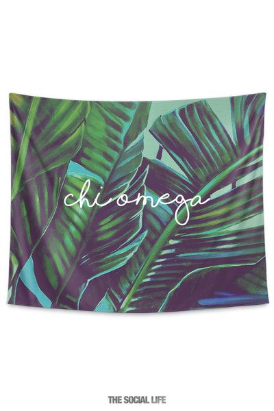 Chi Omega Painted Palms Tapestry