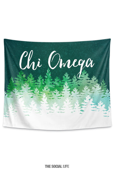 Chi Omega Cascading Pines Tapestry