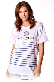 Chi Omega Sailor Striped Tee