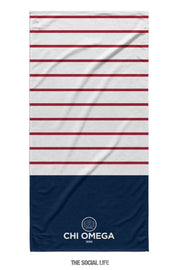 Chi Omega Sailor Striped Towel