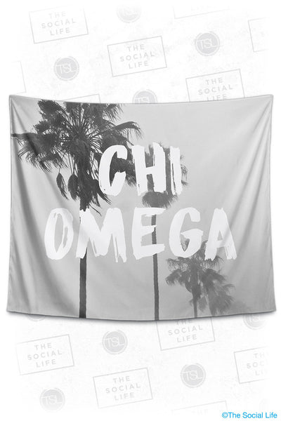 Chi Omega Palm Mist Tapestry