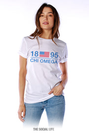 Chi Omega 1895 USA Tee