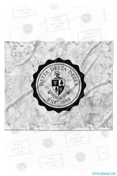 Delta Delta Delta Marble Crest Velvet Plush Blanket