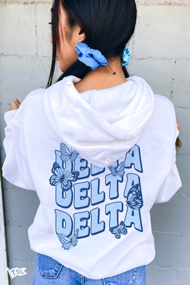 Delta Delta Delta Groovy Butterfly Hoodie