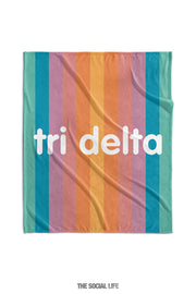 Delta Delta Delta Horizon Stripe Velvet Plush Blanket