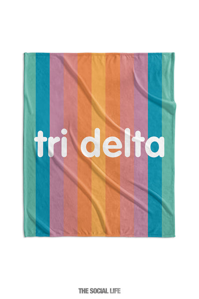 Delta Delta Delta Horizon Stripe Velvet Plush Blanket