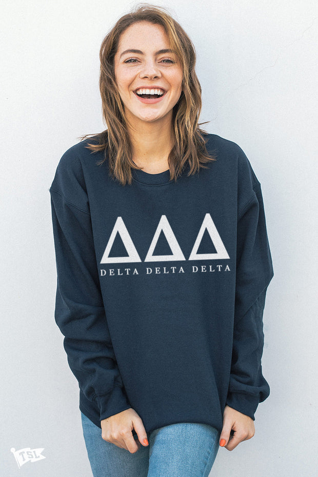 Delta Delta Delta Letters Crewneck