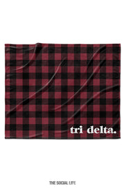 Delta Delta Delta Plaid Velvet Plush Blanket