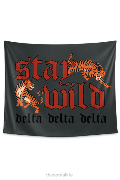 Delta Delta Delta Stay Wild Tapestry