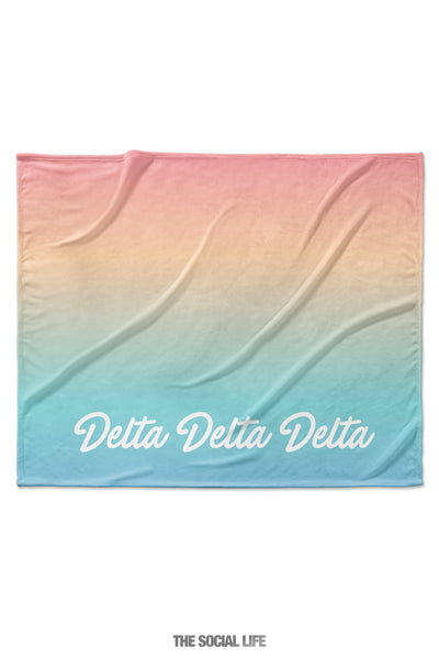 Delta Delta Delta Rainbow Sherbet Velvet Plush Blanket