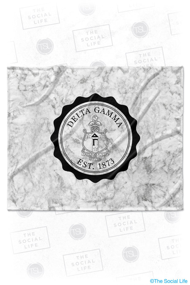 Delta Gamma Marble Crest Velvet Plush Blanket