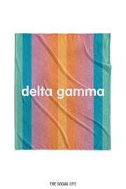 Delta Gamma Horizon Stripe Velvet Plush Blanket