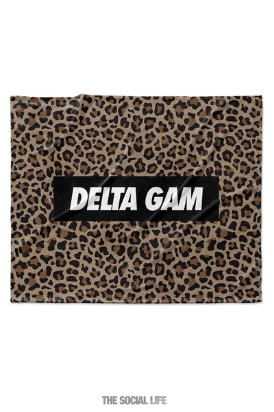 Delta Gamma Leopard Blanket