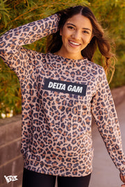 Delta Gamma Leopard Raglan Crewneck