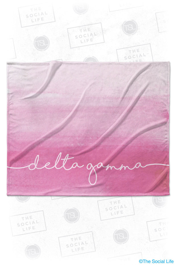 Delta Gamma Ombre Velvet Plush Blanket
