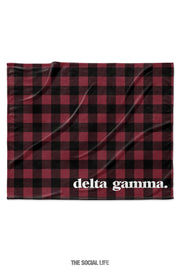 Delta Gamma Plaid Velvet Plush Blanket