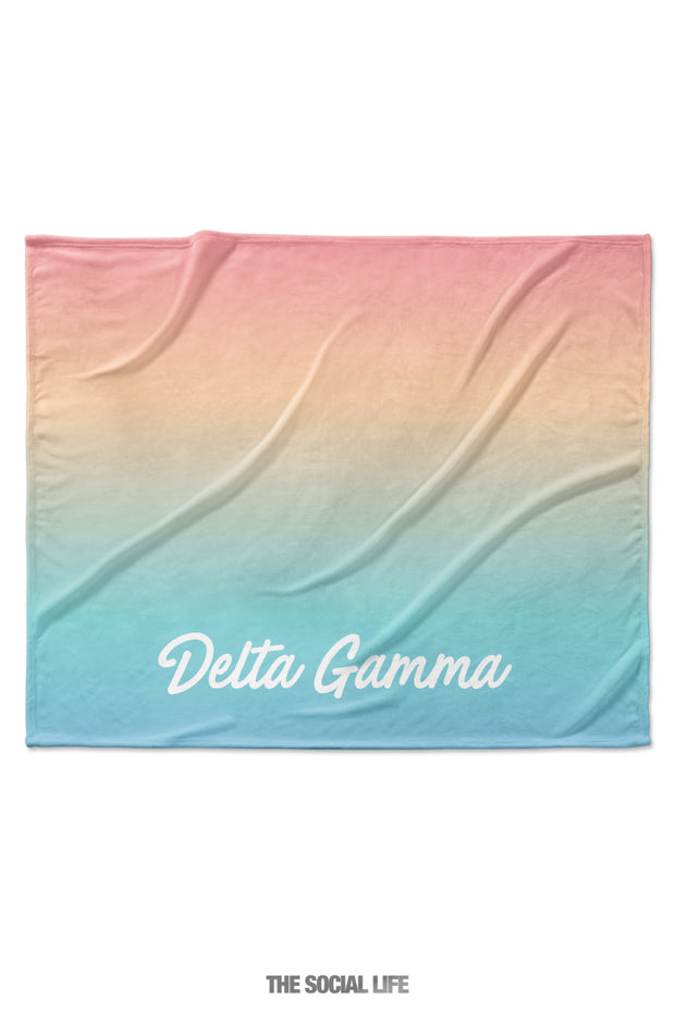 Delta Gamma Rainbow Sherbet Velvet Plush Blanket