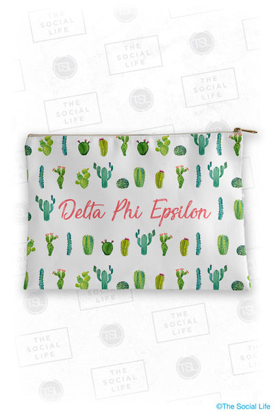 Delta Phi Epsilon Cacti Cosmetic Bag