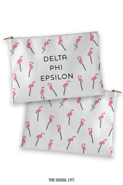 Delta Phi Epsilon Flamingo Cosmetic Bag