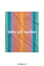 Delta Phi Epsilon Horizon Stripe Velvet Plush Blanket