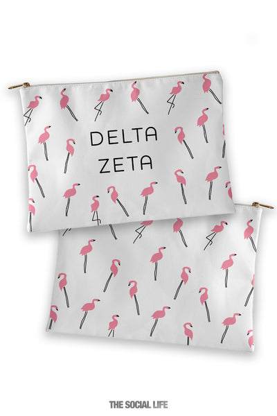 Delta Zeta Flamingo Cosmetic Bag