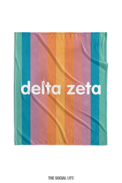 Delta Zeta Horizon Stripe Velvet Plush Blanket