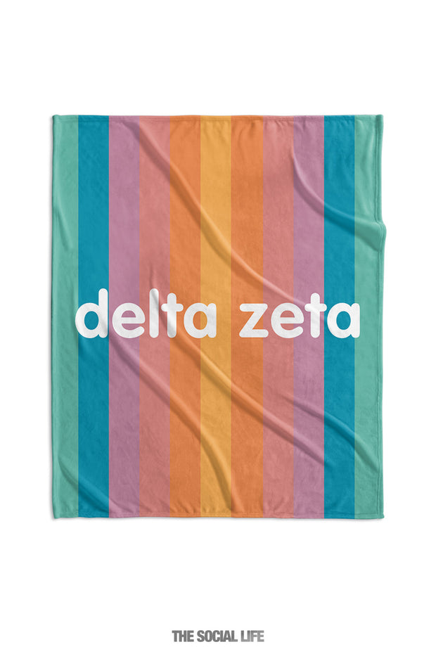 Delta Zeta Horizon Stripe Velvet Plush Blanket