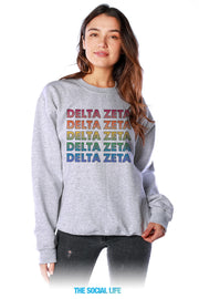 Delta Zeta Technicolor Crewneck
