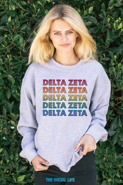 Delta Zeta Technicolor Crewneck
