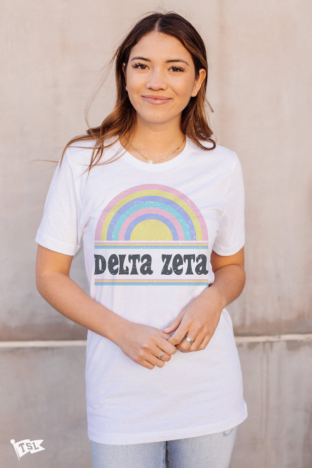 Delta Zeta Vintage Rainbow Tee