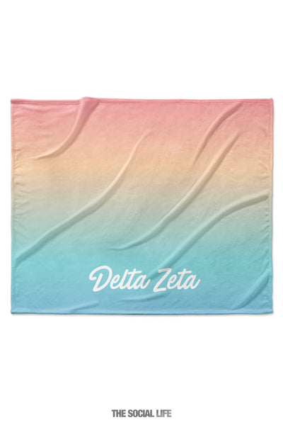 Delta Zeta Rainbow Sherbet Velvet Plush Blanket