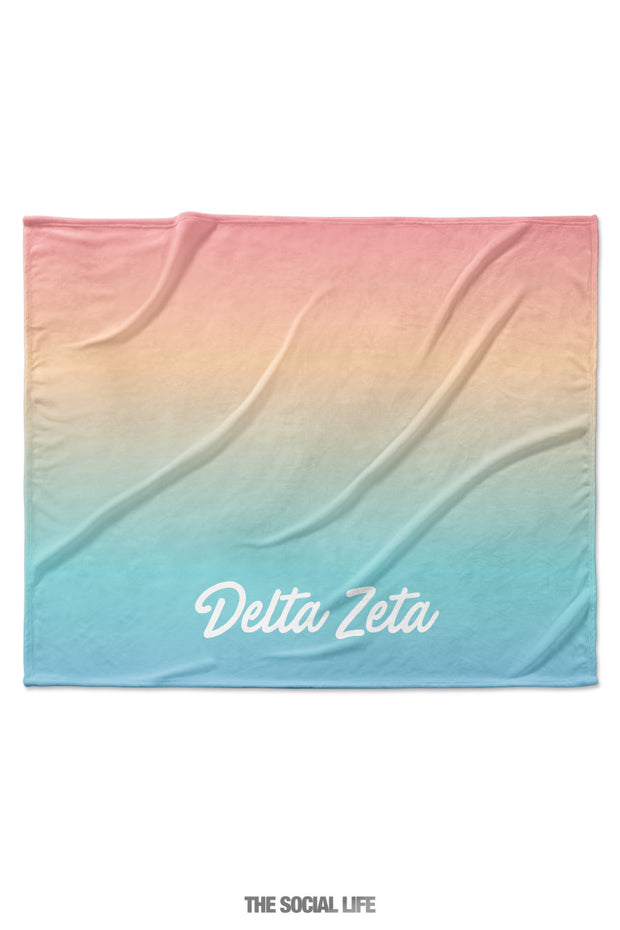 Delta Zeta Rainbow Sherbet Velvet Plush Blanket