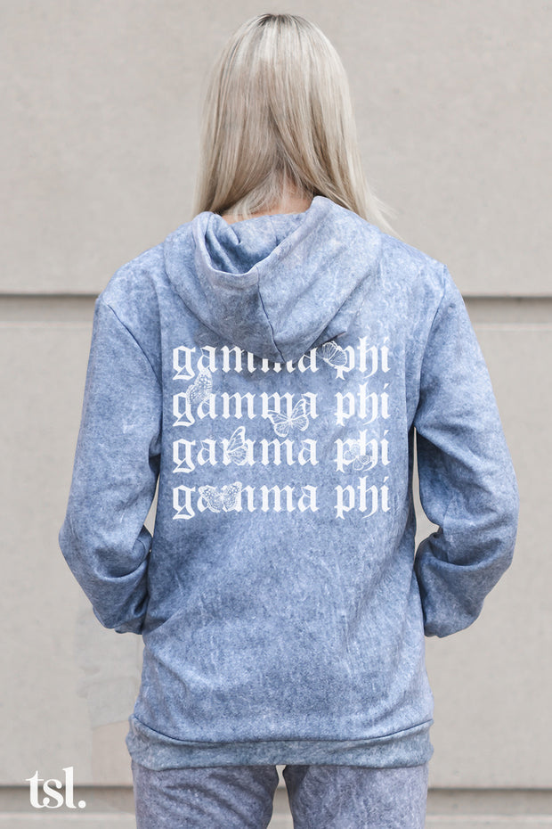 Gamma Phi Beta Mineral Wash Butterfly Hoodie