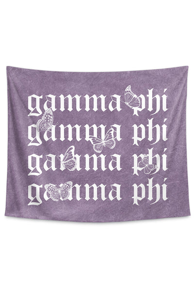 Gamma Phi Beta Purple Wash Butterfly Tapestry
