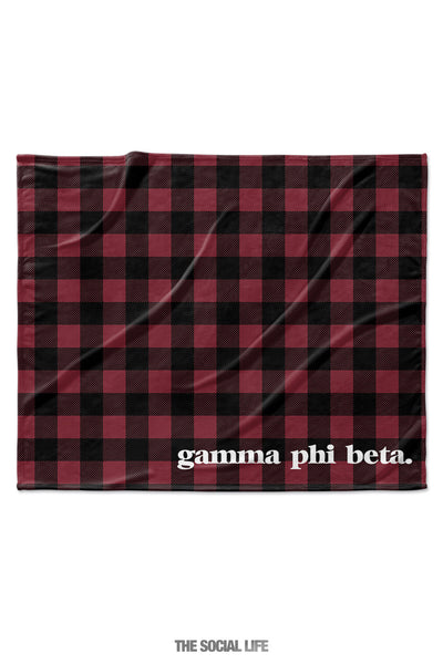 Gamma Phi Beta Plaid Velvet Plush Blanket