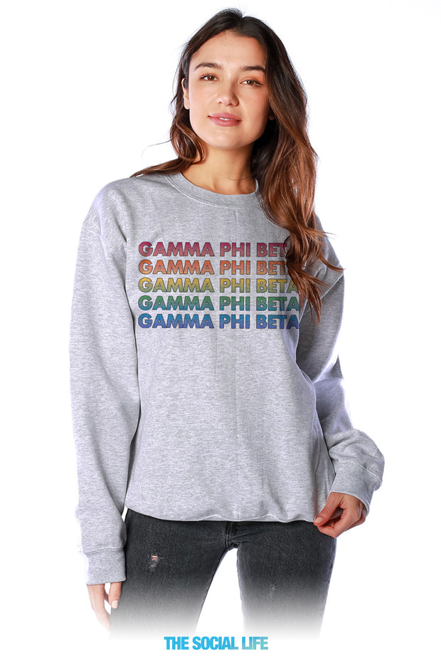 Gamma Phi Beta Technicolor Crewneck