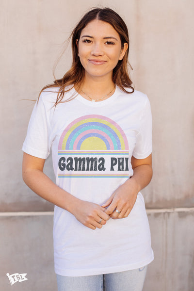 Gamma Phi Beta Vintage Rainbow Tee