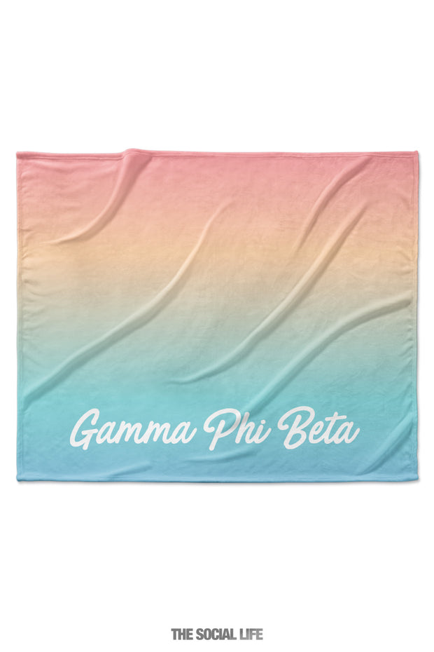 Gamma Phi Beta Rainbow Sherbet Velvet Plush Blanket
