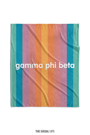 Gamma Phi Beta Horizon Stripe Velvet Plush Blanket