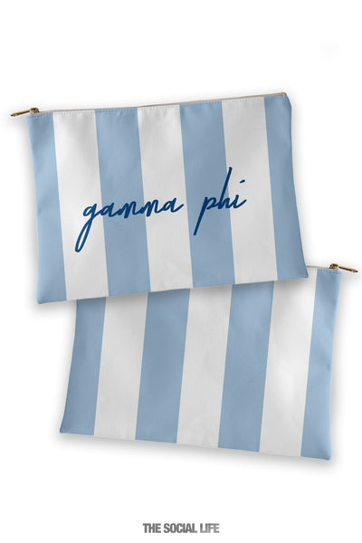 Gamma Phi Beta Striped Cosmetic Bag