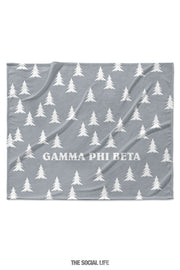 Gamma Phi Beta Grey Pines Velvet Plush Blanket