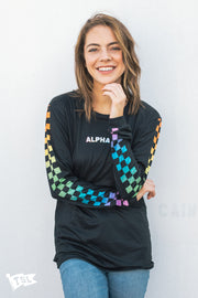 Alpha Xi Delta Rainbow Checkered Long Sleeve