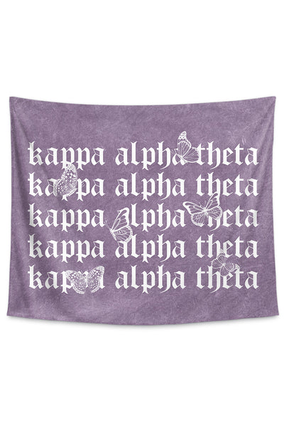 Kappa Alpha Theta Purple Wash Butterfly Tapestry