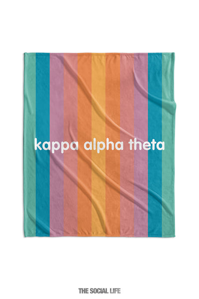 Kappa Alpha Theta Horizon Stripe Velvet Plush Blanket